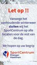 Sportcentrum vanmiddag gesloten vanwege code oranje